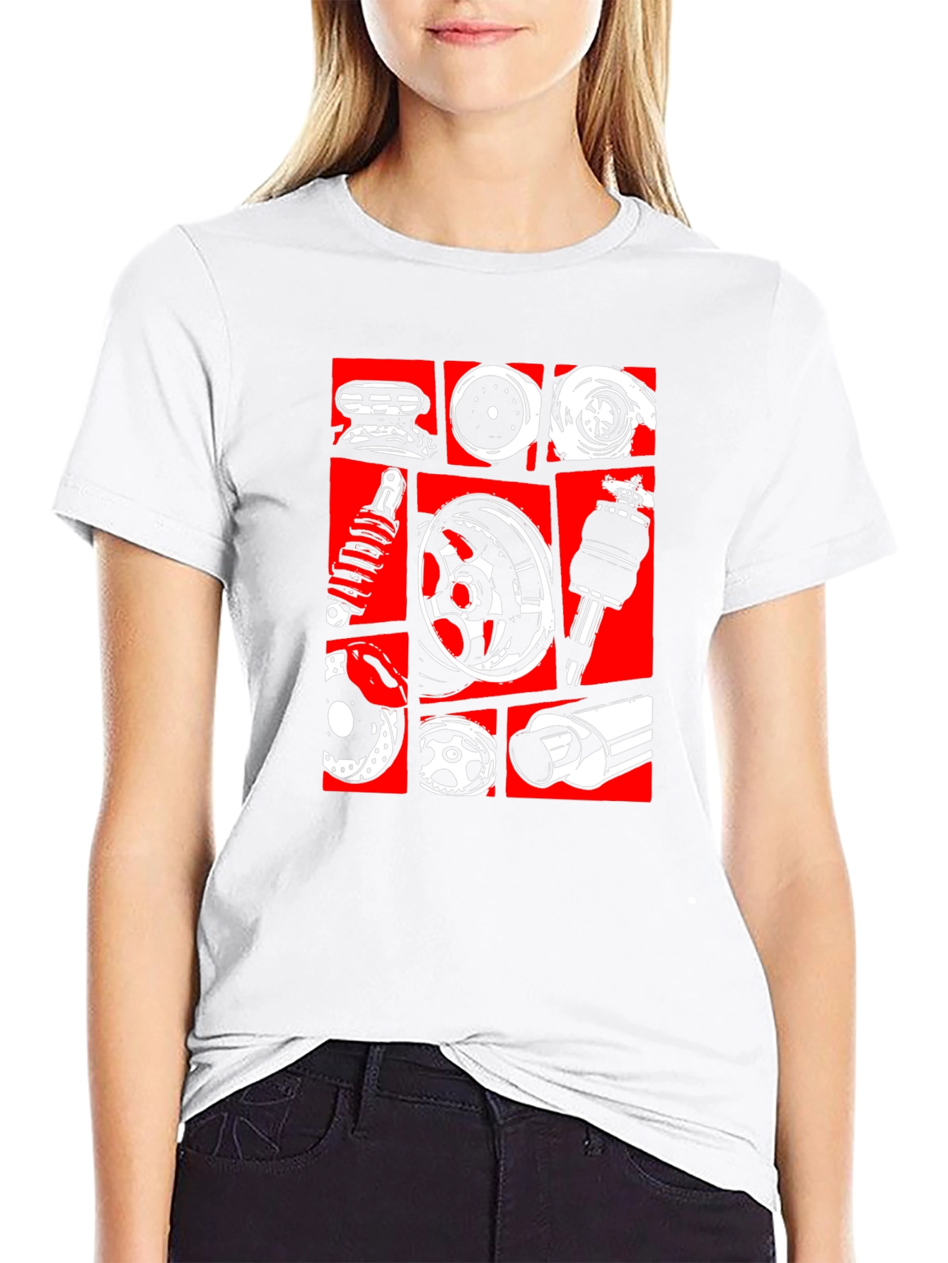 Car Parts Graphic Tee - Black