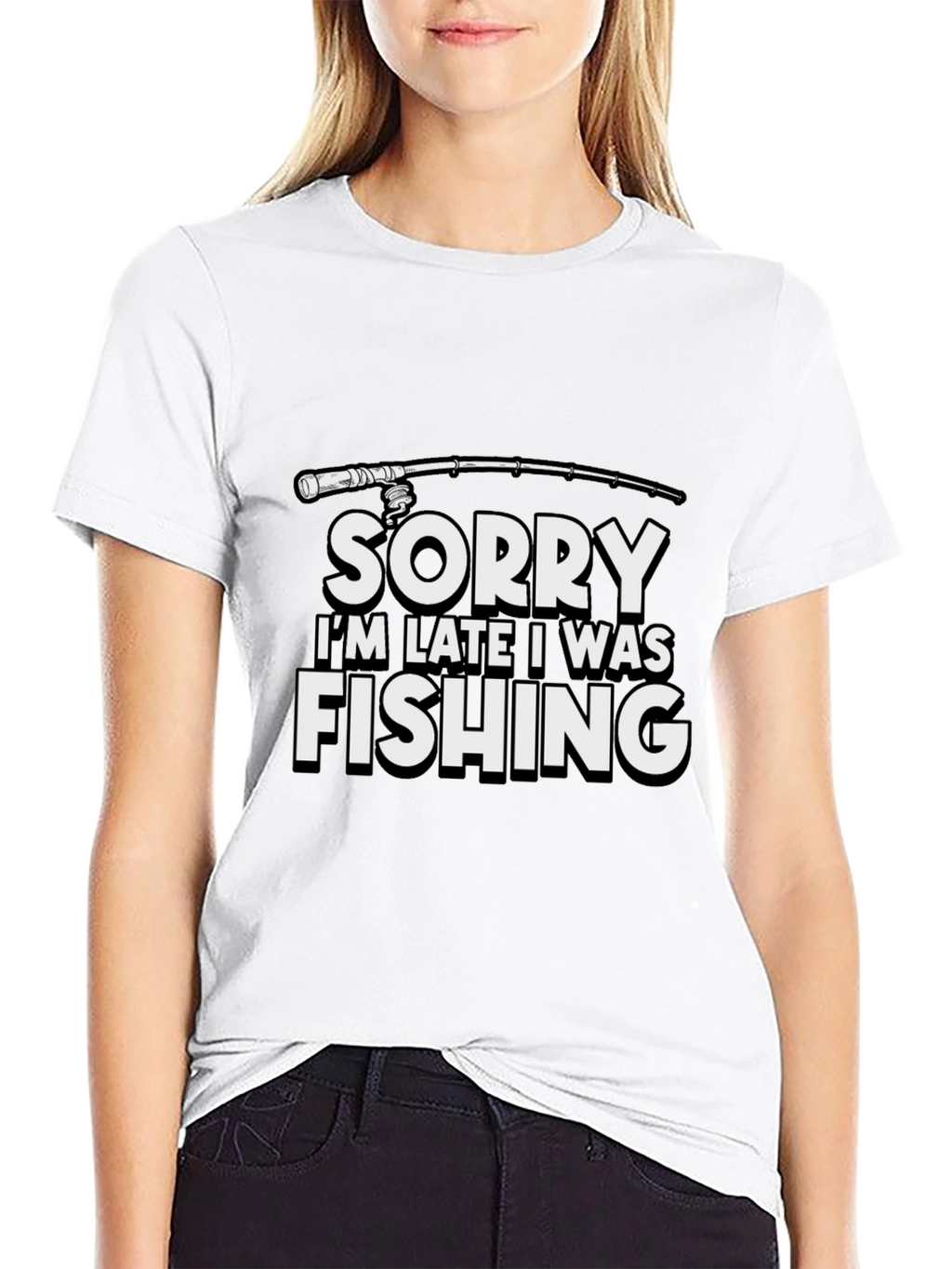 Funny Fishing T-Shirt - Sorry Im Late