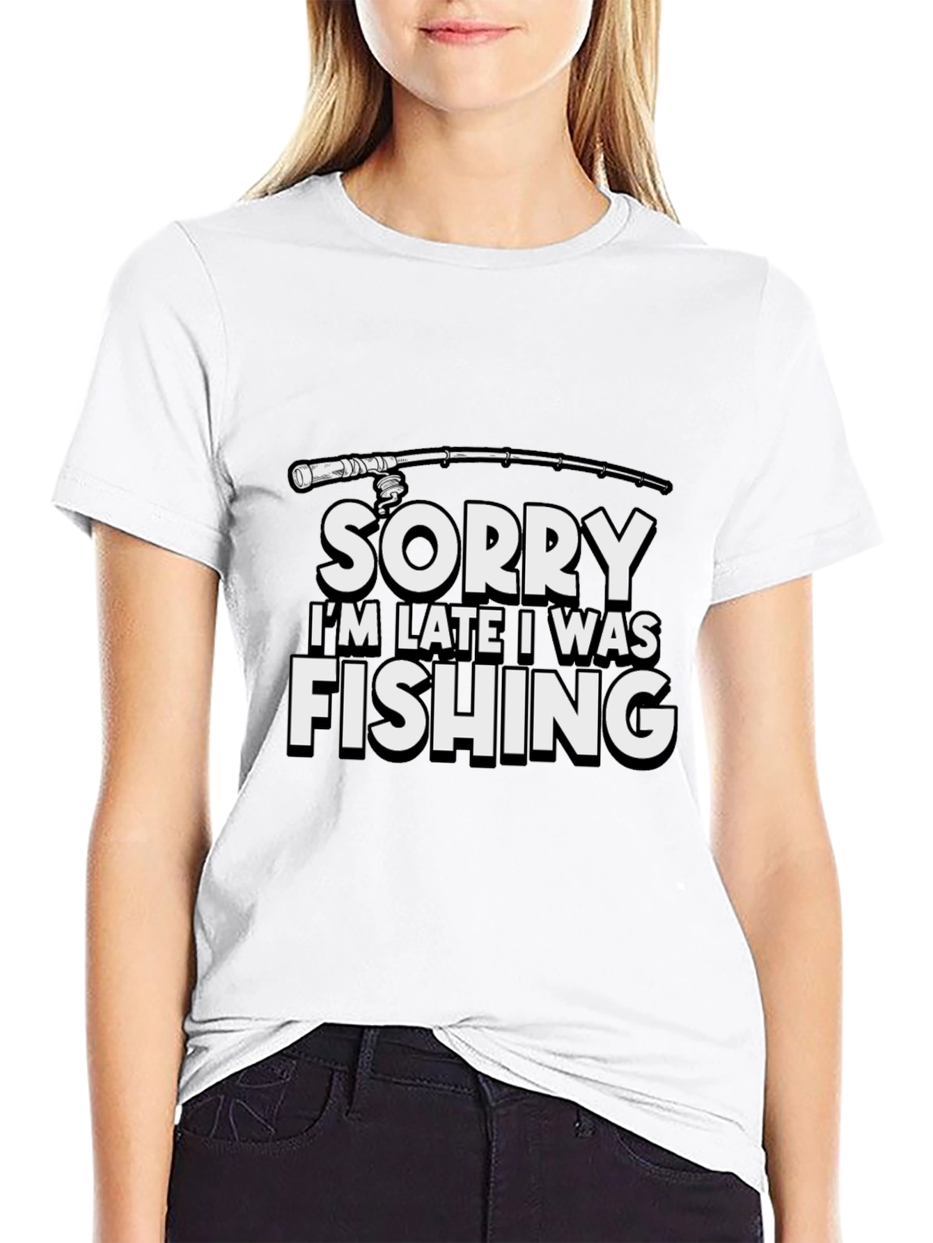 Funny Fishing T-Shirt - Sorry Im Late