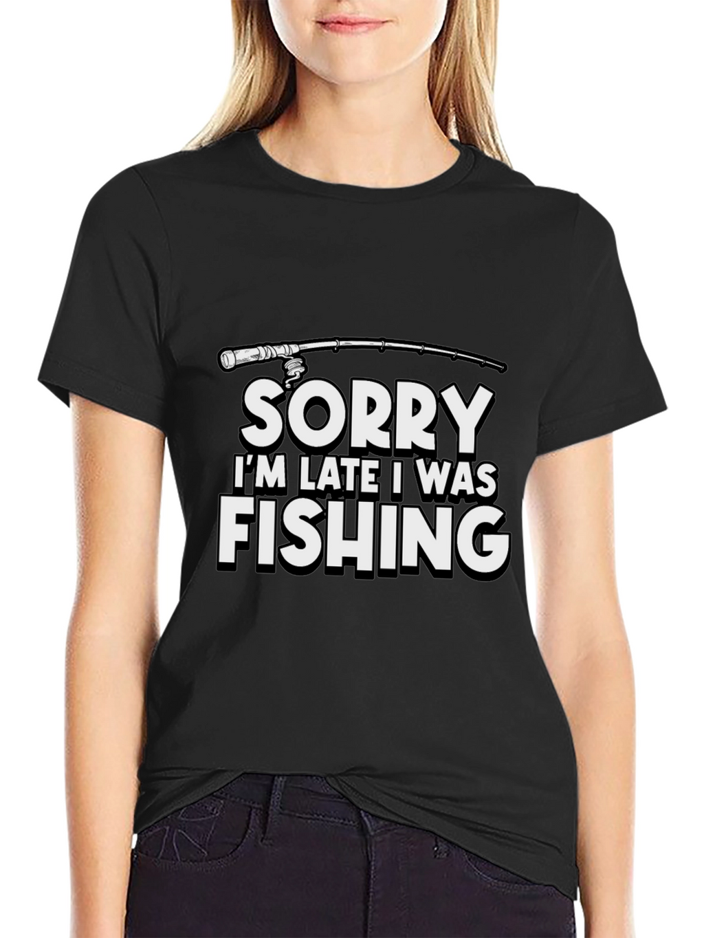 Funny Fishing T-Shirt - Sorry Im Late
