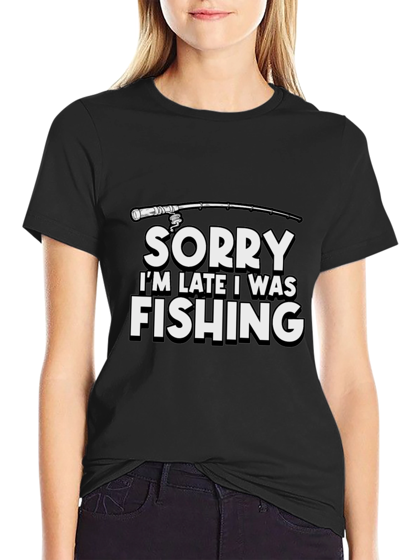 Funny Fishing T-Shirt - Sorry Im Late