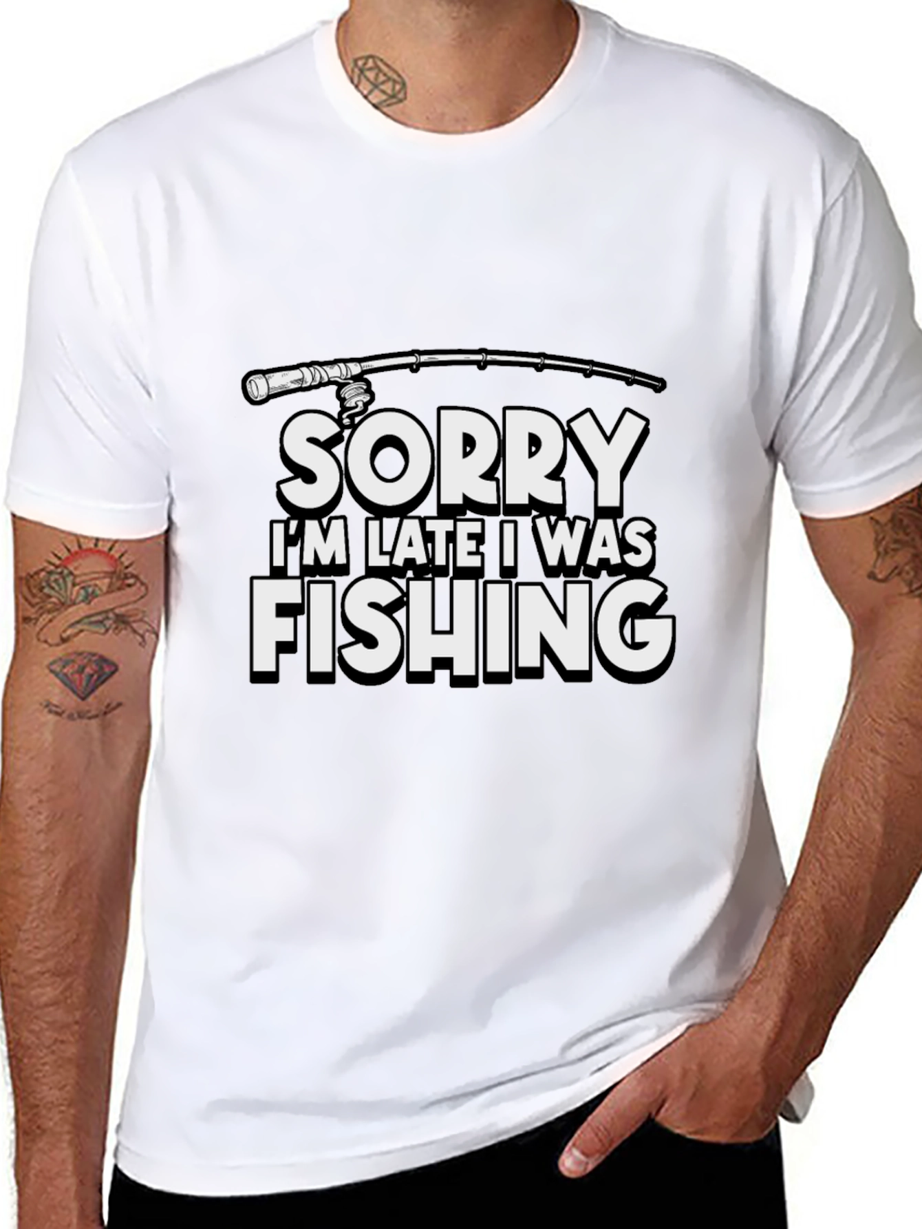 Funny Fishing T-Shirt - Sorry Im Late