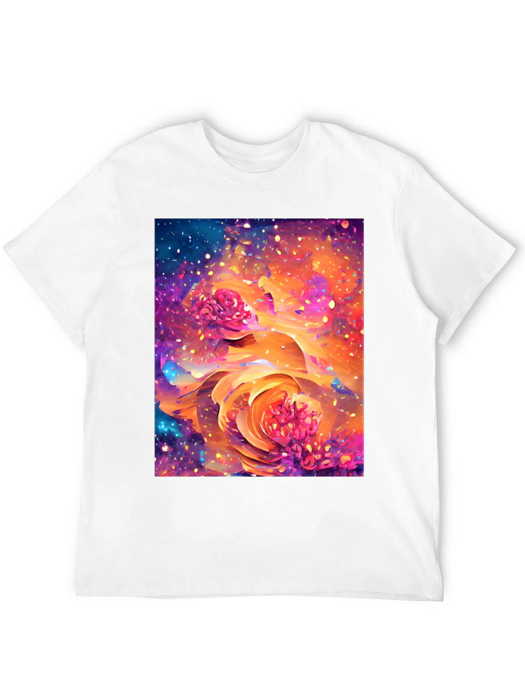 Floral Galaxy T-Shirt - Artistic Design