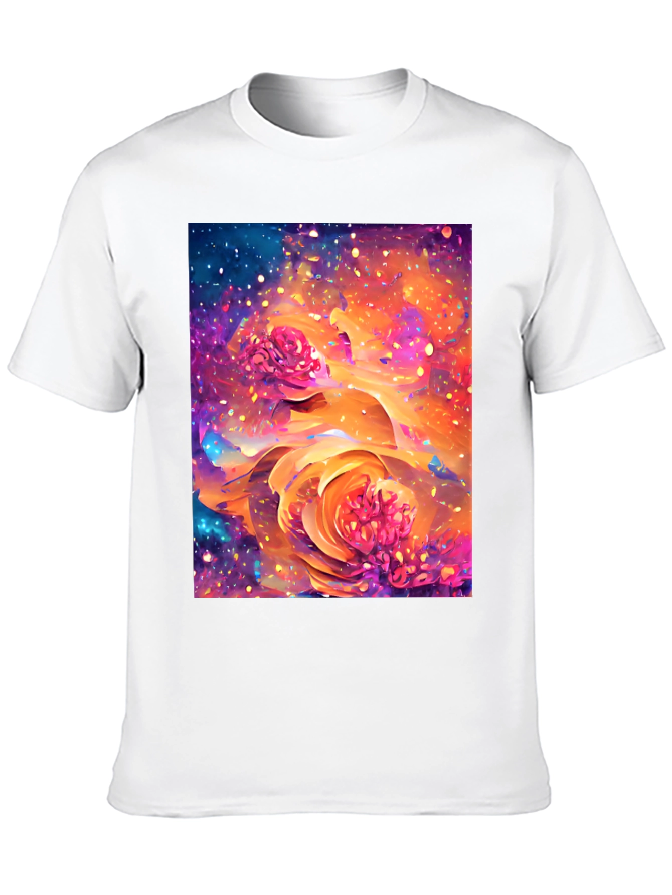 Floral Galaxy T-Shirt - Artistic Design