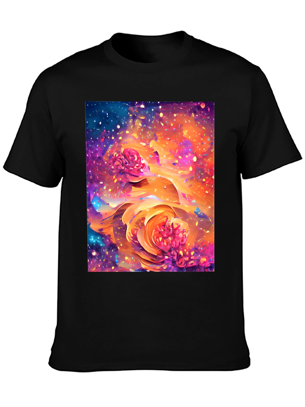 Floral Galaxy T-Shirt - Artistic Design