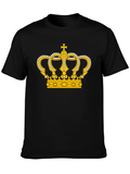 Royal Crown Graphic Tee - Black Cotton Shirt