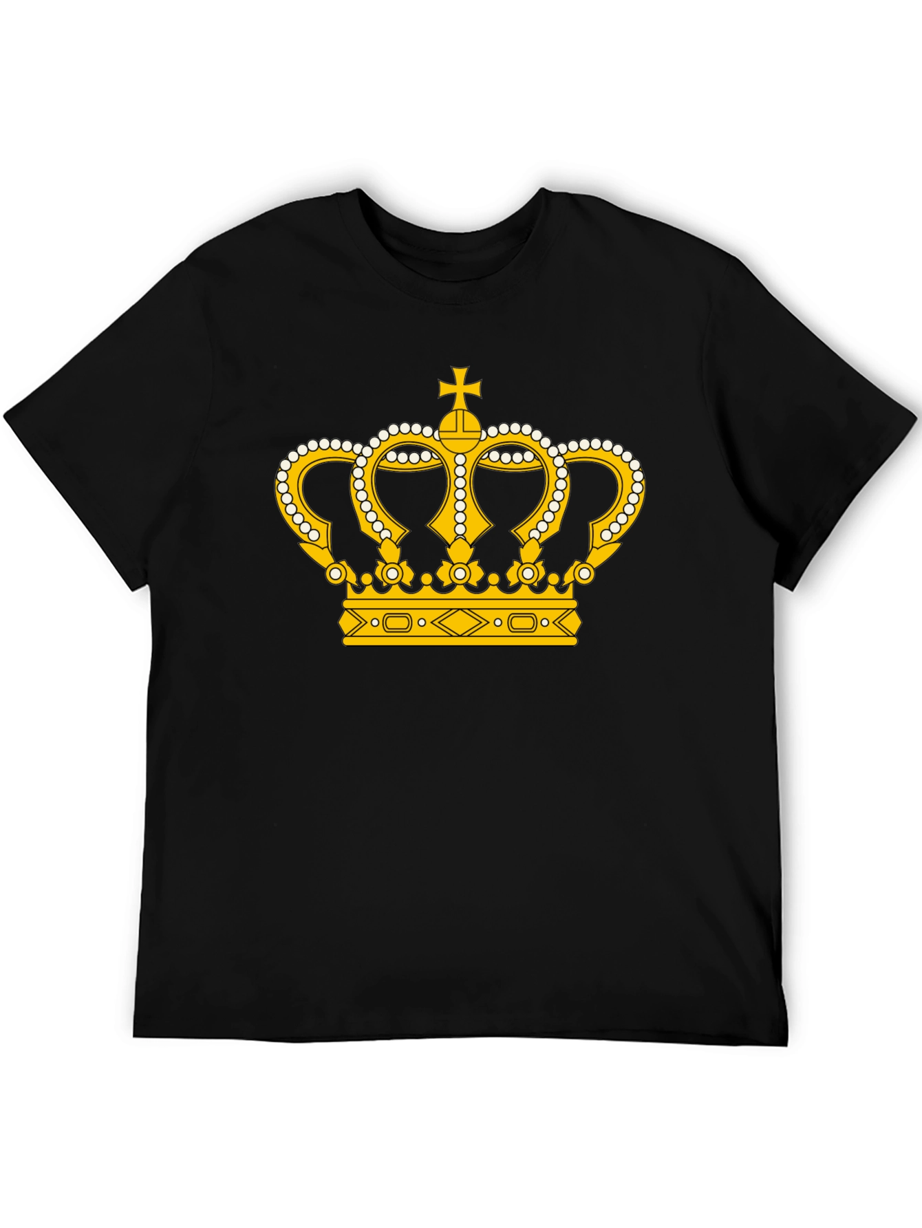 Royal Crown Graphic Tee - Black Cotton Shirt