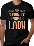 Crazy Mushroom Lady Graphic Tee - Fun & Stylish!