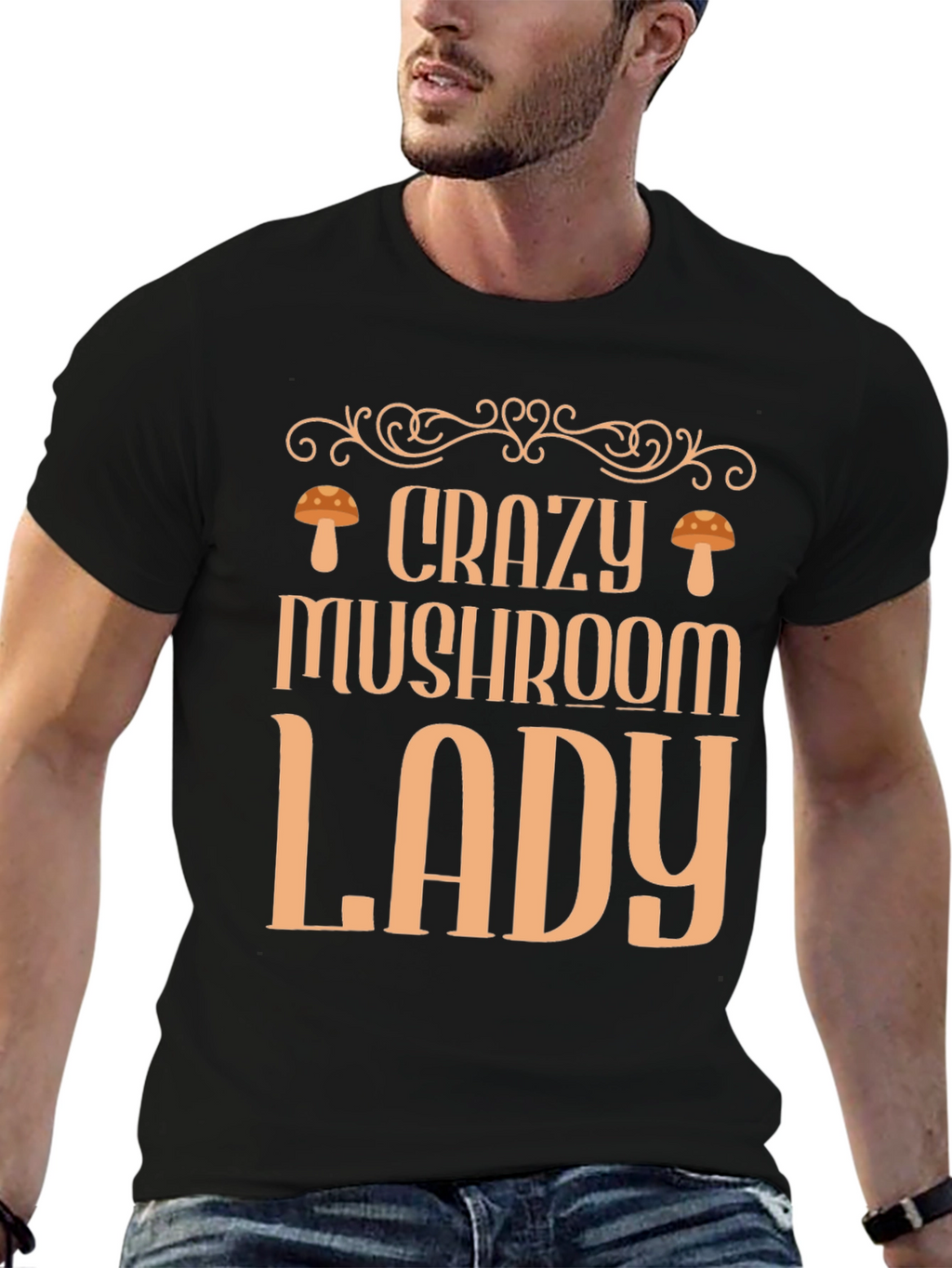 Crazy Mushroom Lady Graphic Tee - Fun & Stylish!