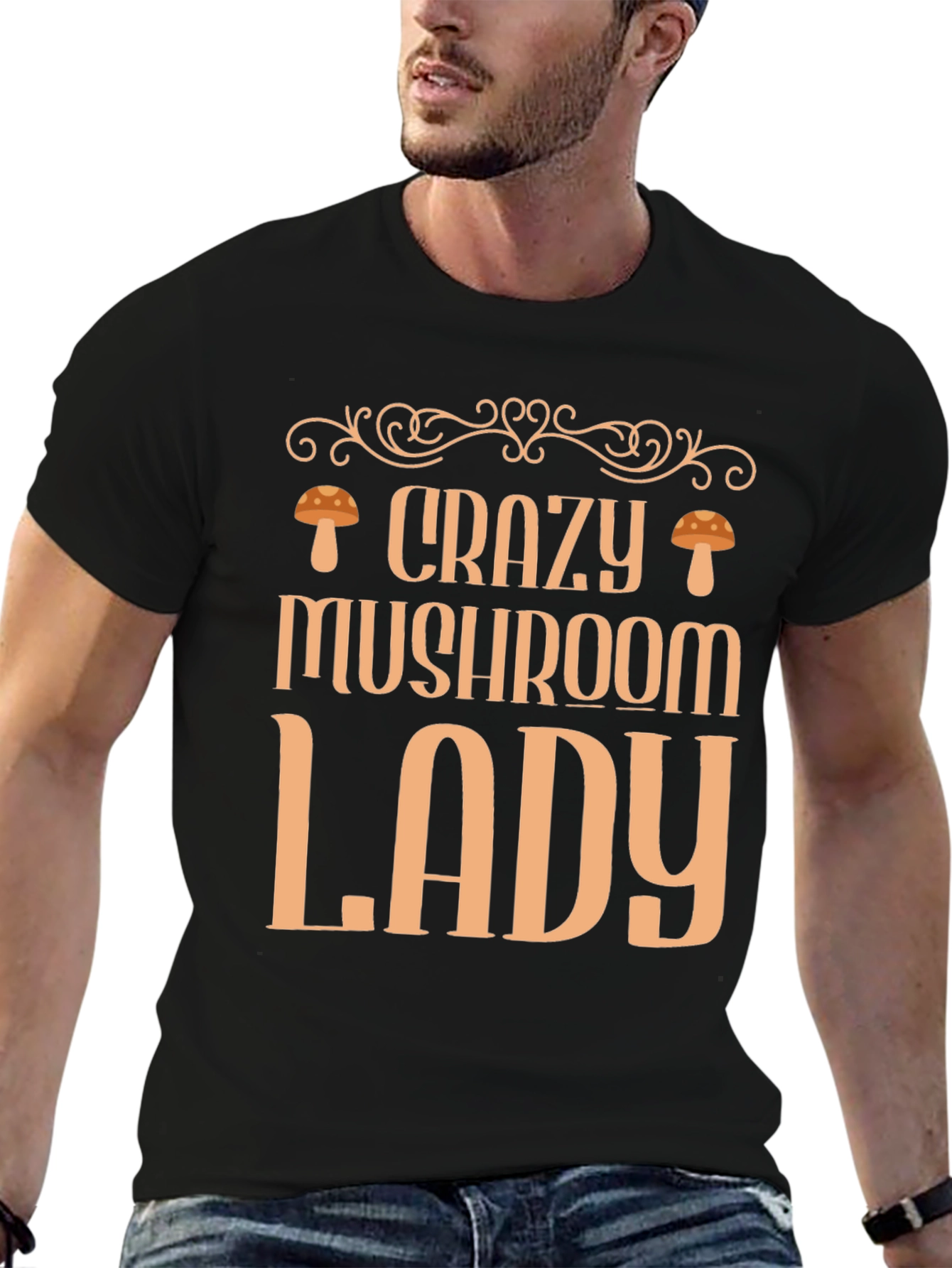 Crazy Mushroom Lady Graphic Tee - Fun & Stylish!