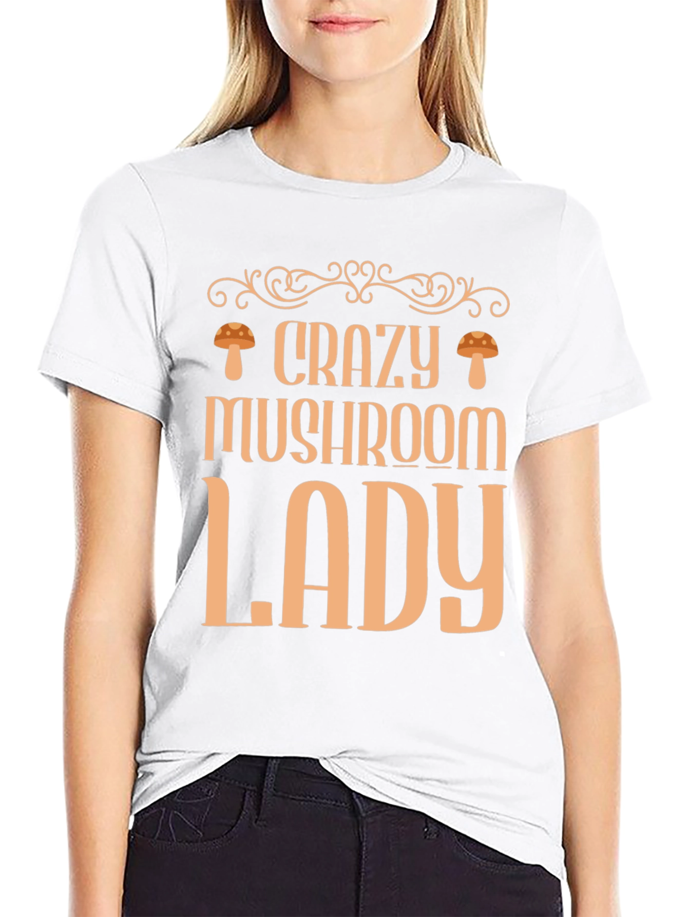 Crazy Mushroom Lady Graphic Tee - Fun & Stylish!