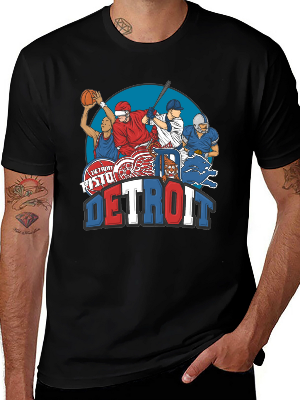 Detroit Sports Teams Graphic T-Shirt