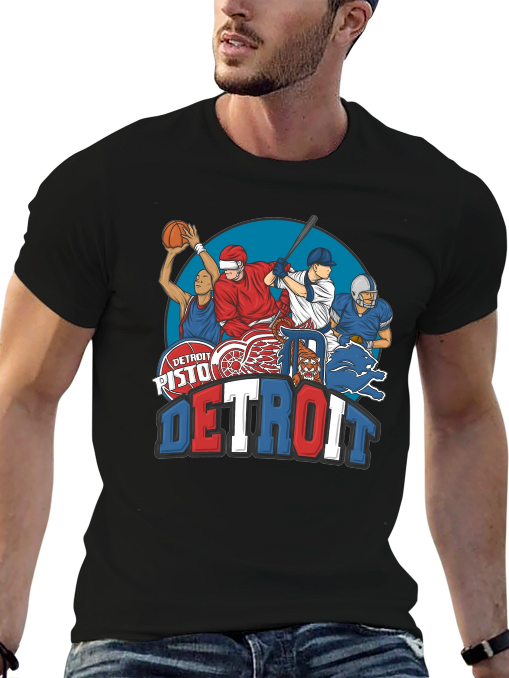 Detroit Sports Teams Graphic T-Shirt