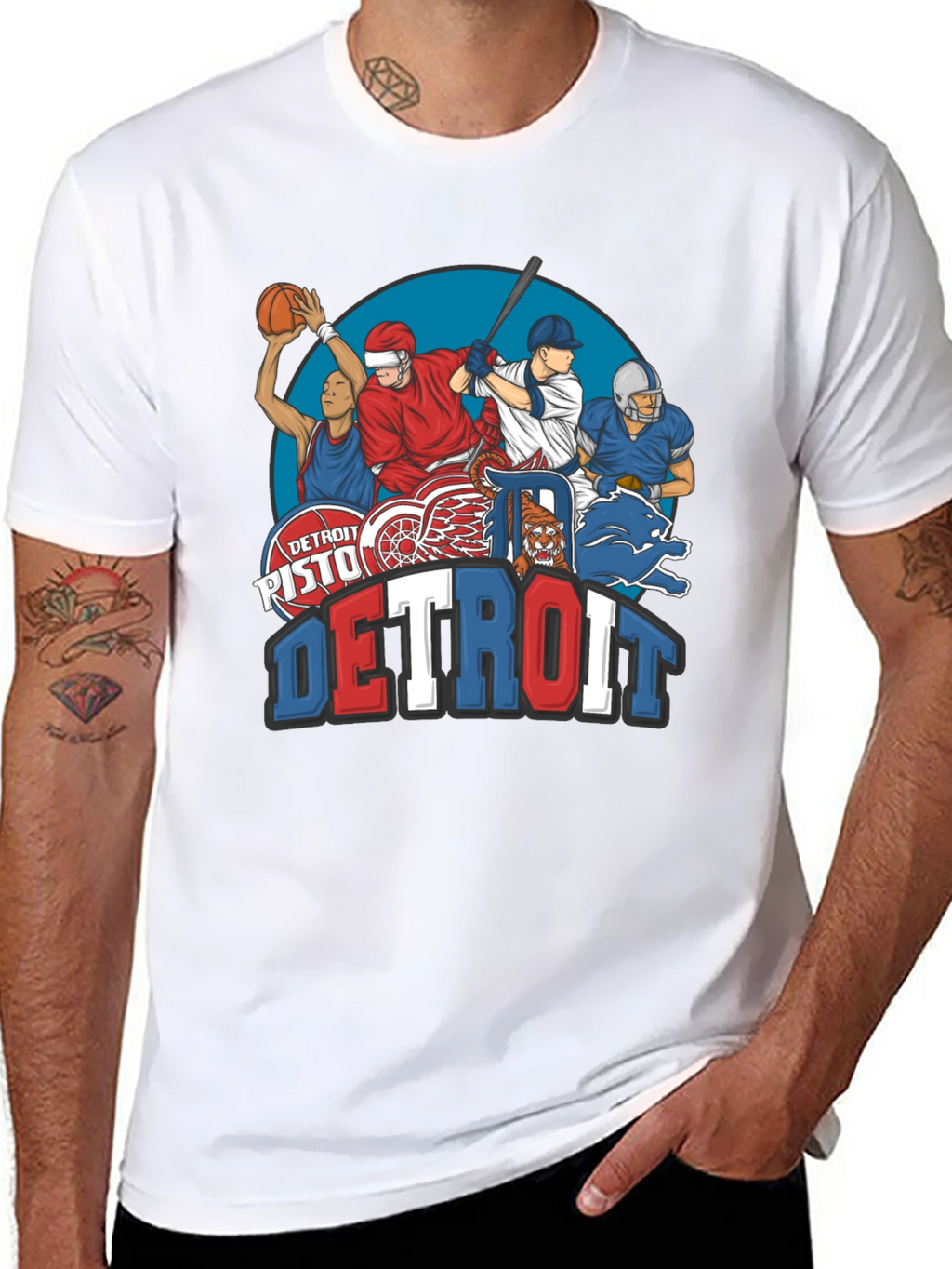 Detroit Sports Teams Graphic T-Shirt