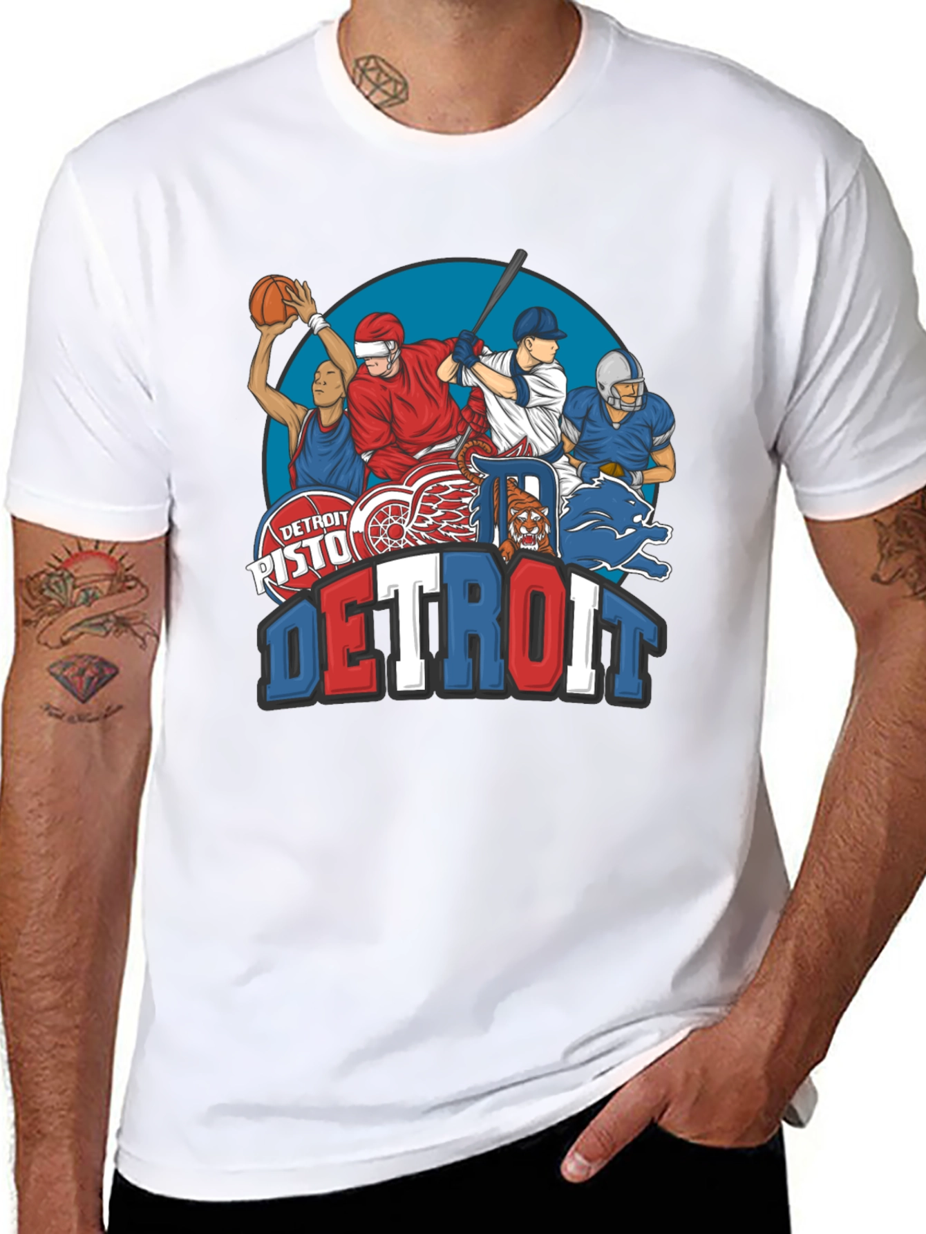 Detroit Sports Teams Graphic T-Shirt