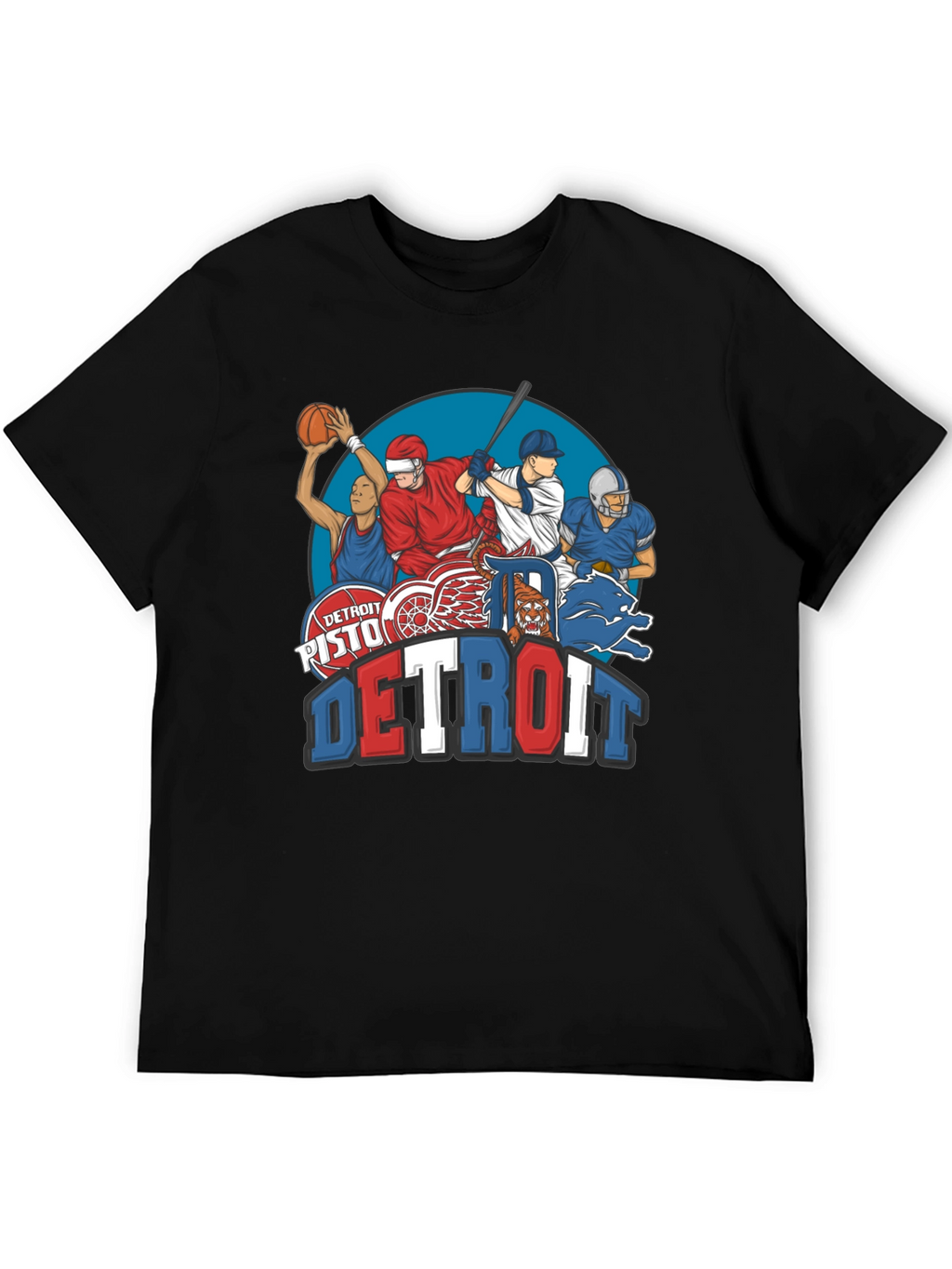 Detroit Sports Teams Graphic T-Shirt