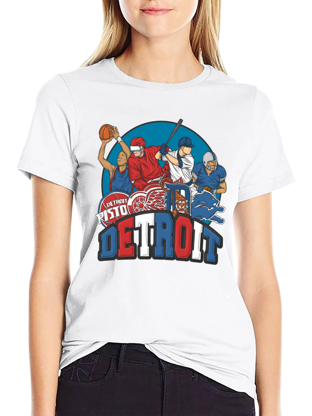 Detroit Sports Teams Graphic T-Shirt