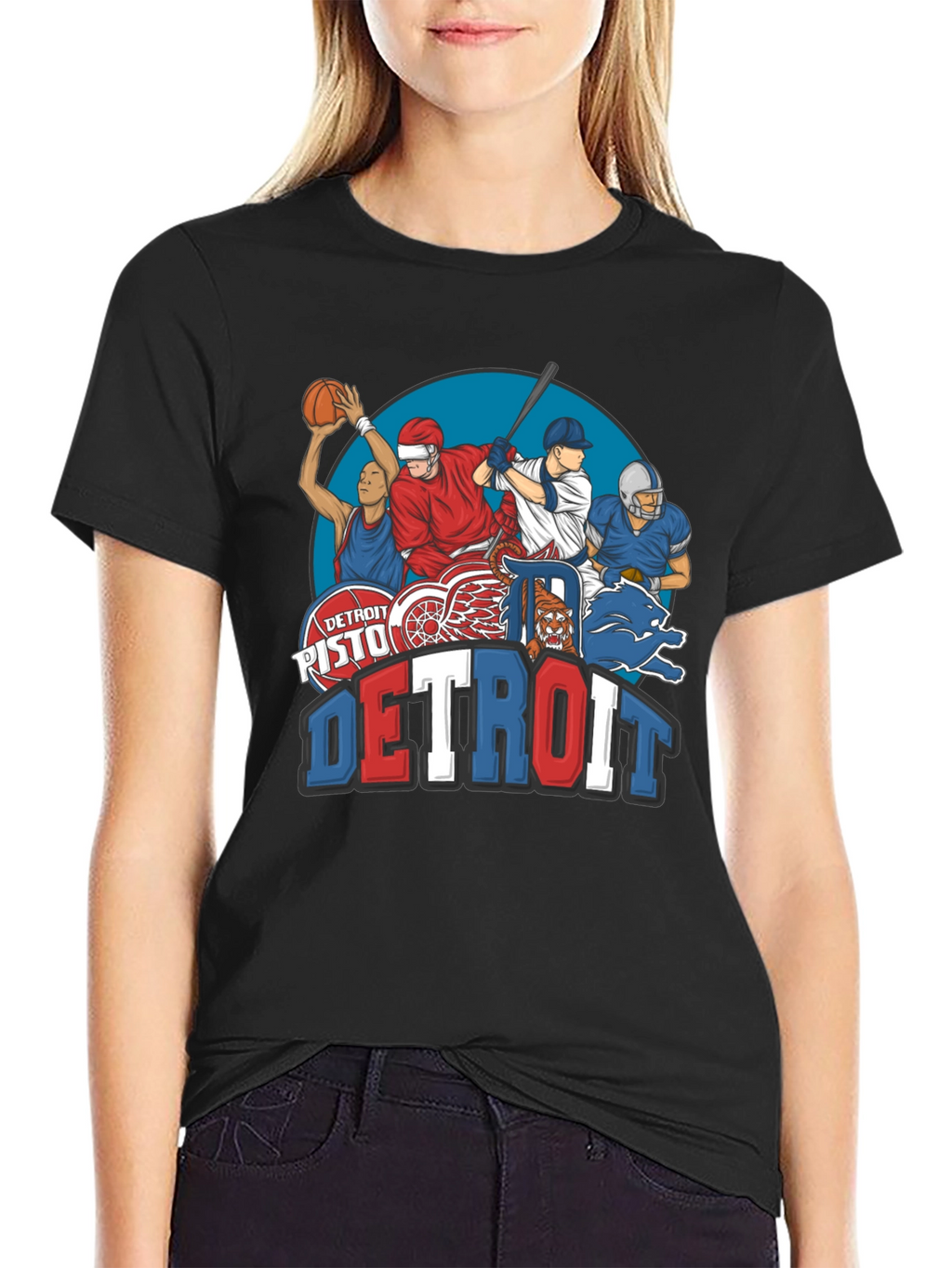 Detroit Sports Teams Graphic T-Shirt