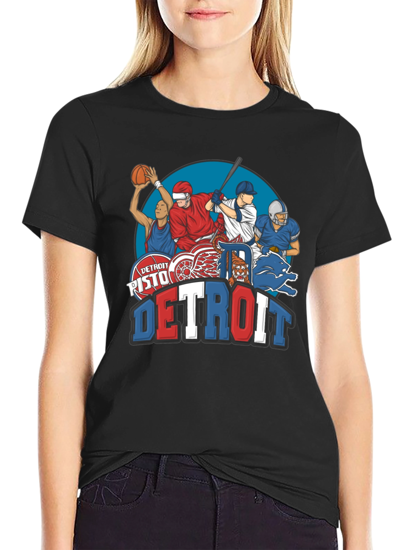 Detroit Sports Teams Graphic T-Shirt