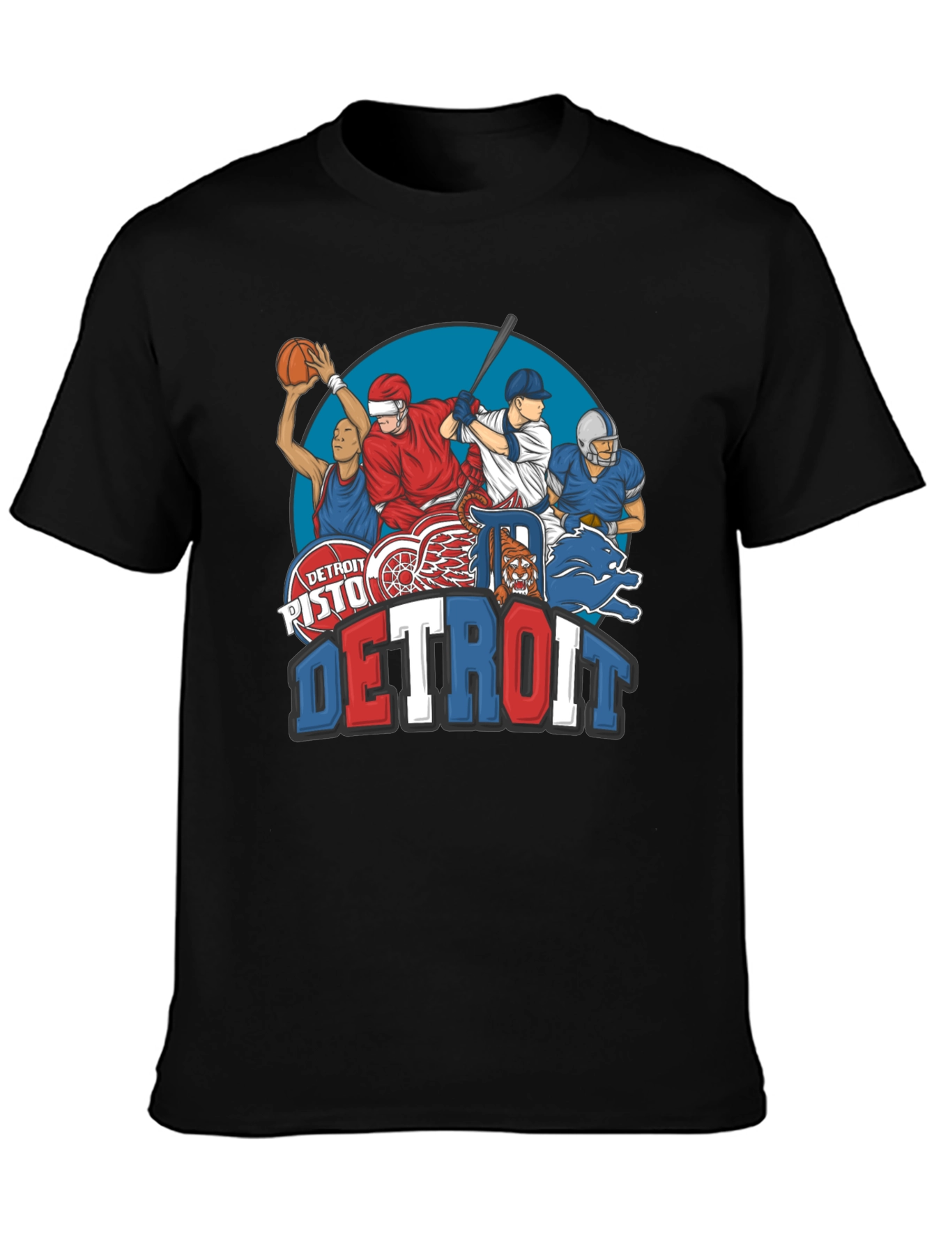 Detroit Sports Teams Graphic T-Shirt