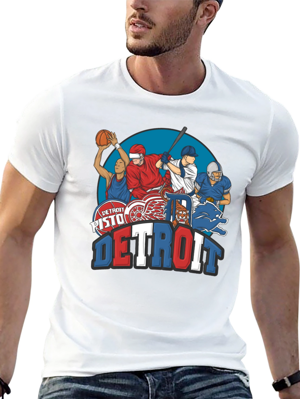 Detroit Sports Teams Graphic T-Shirt