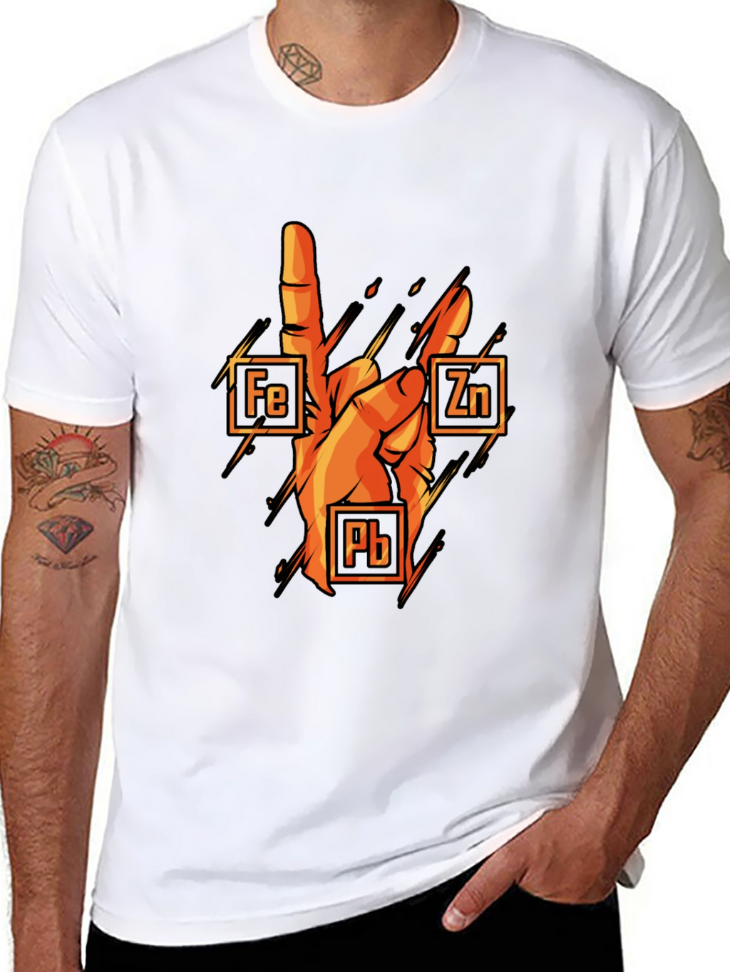 Rock On Chemistry T-Shirt: Iron Zinc Lead