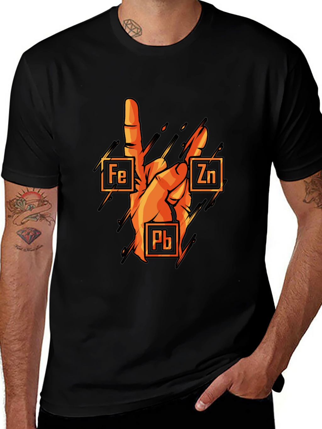 Rock On Chemistry T-Shirt: Iron Zinc Lead