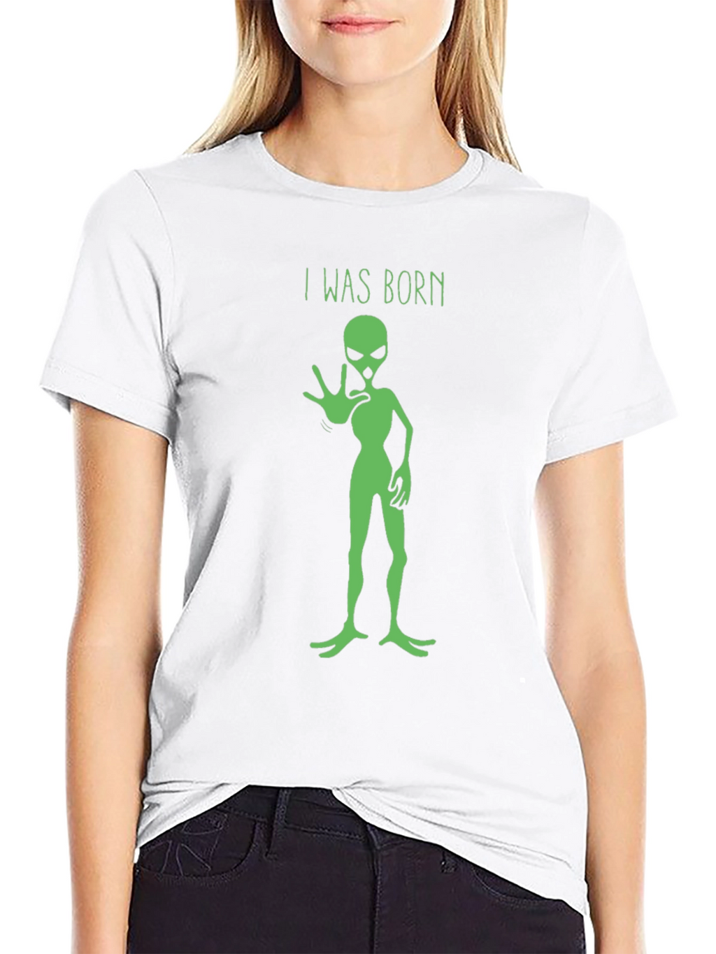 I Was Born Alien Graphic Tee - Black