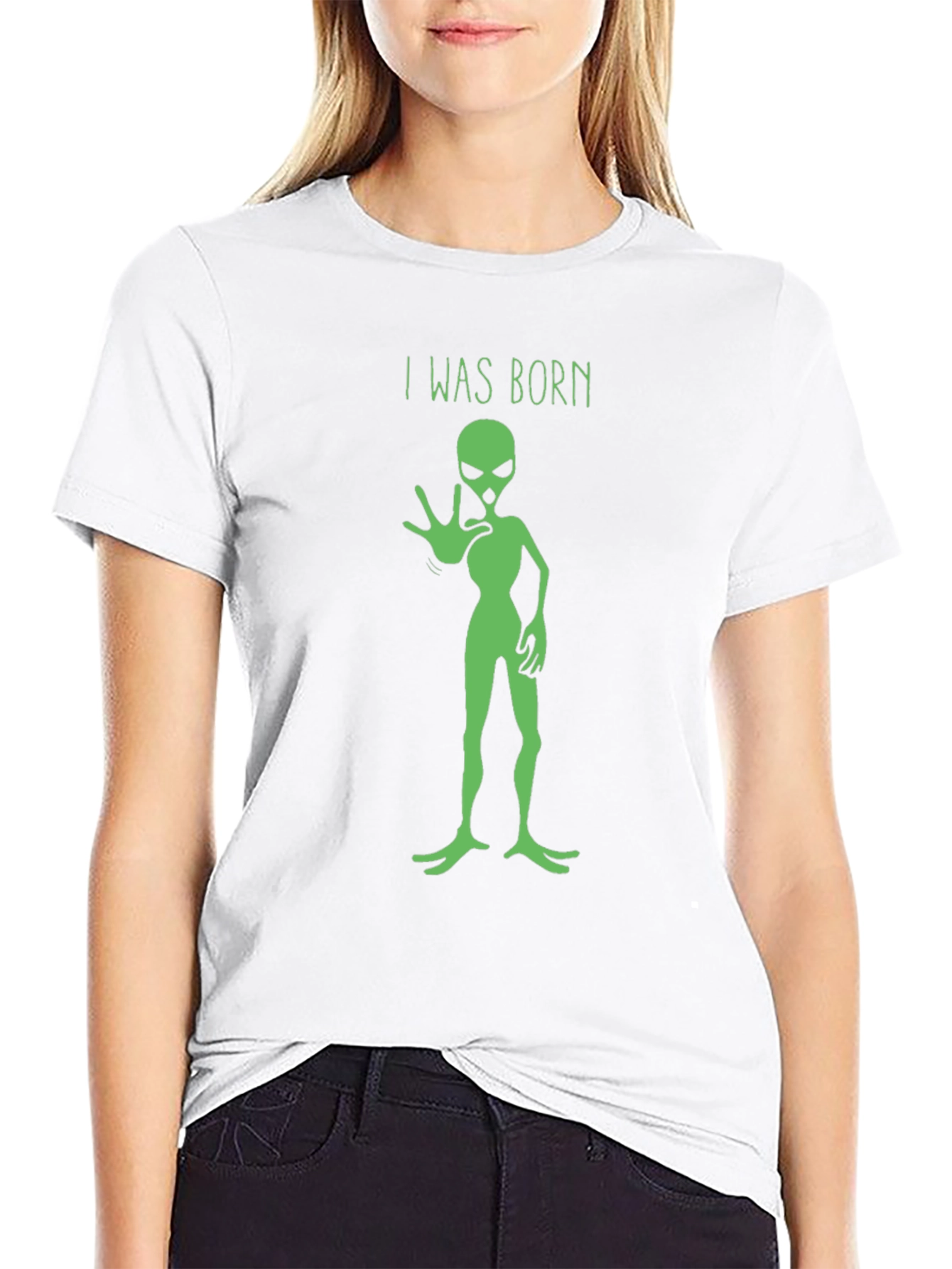 I Was Born Alien Graphic Tee - Black
