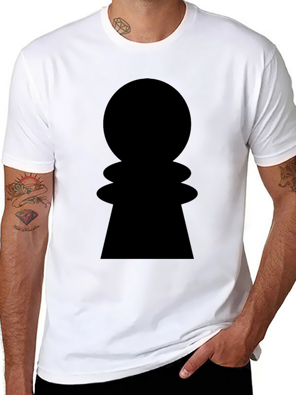 Chess Pawn Graphic Tee - Stylish Black Cotton Shirt