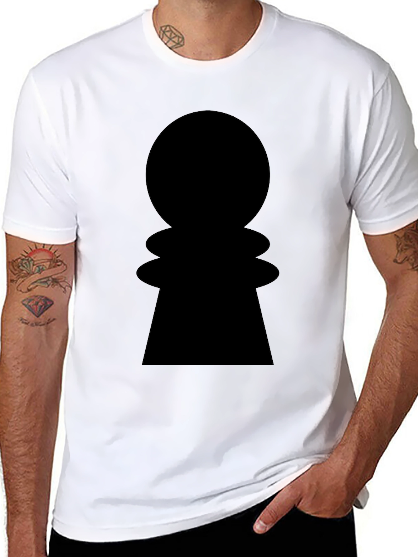Chess Pawn Graphic Tee - Stylish Black Cotton Shirt