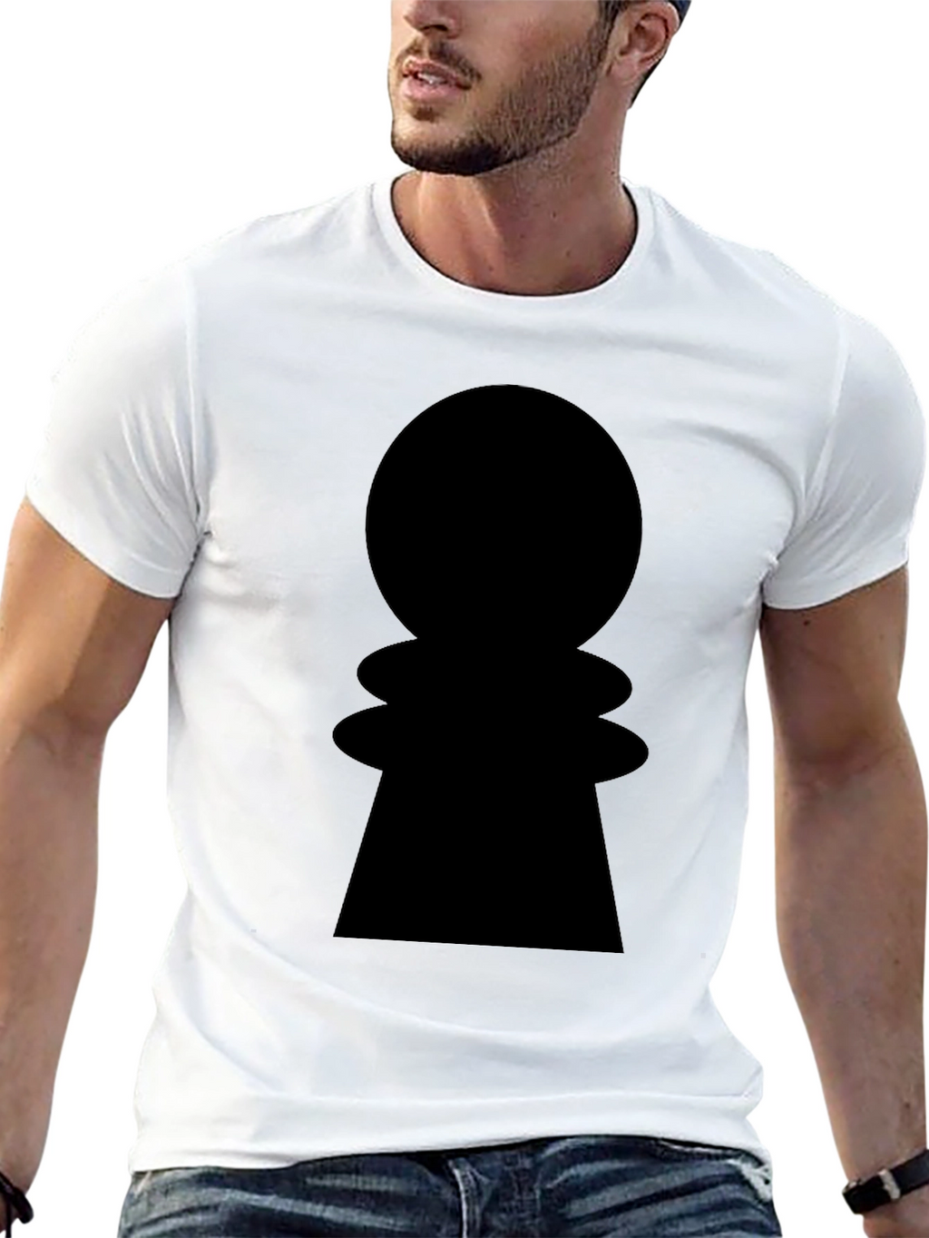Chess Pawn Graphic Tee - Stylish Black Cotton Shirt