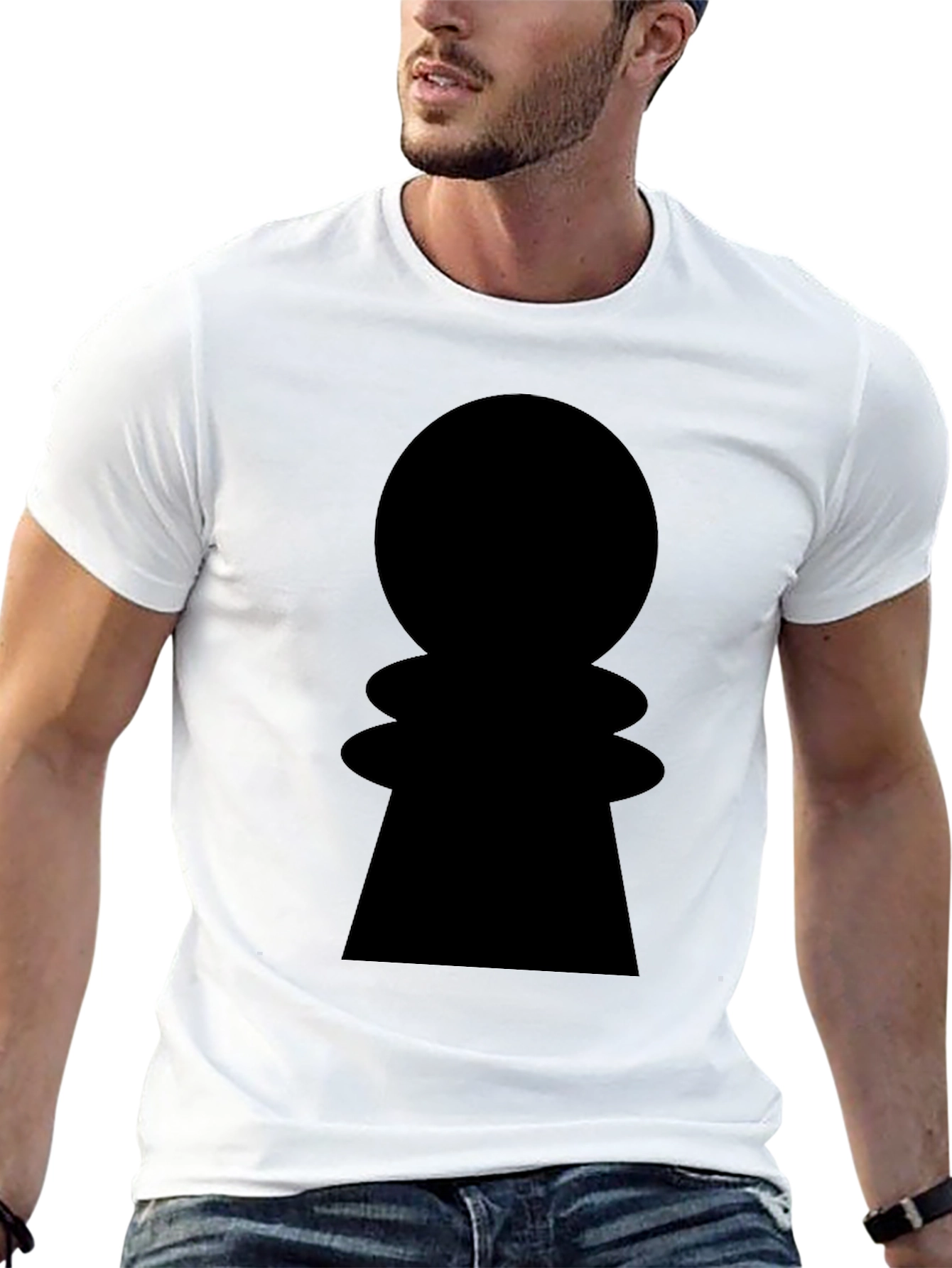 Chess Pawn Graphic Tee - Stylish Black Cotton Shirt