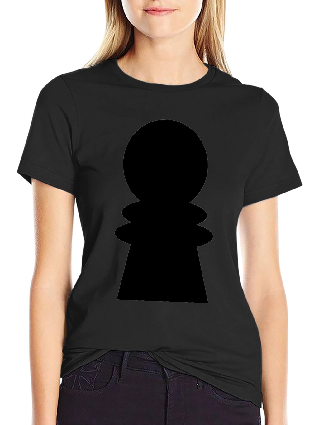 Chess Pawn Graphic Tee - Stylish Black Cotton Shirt