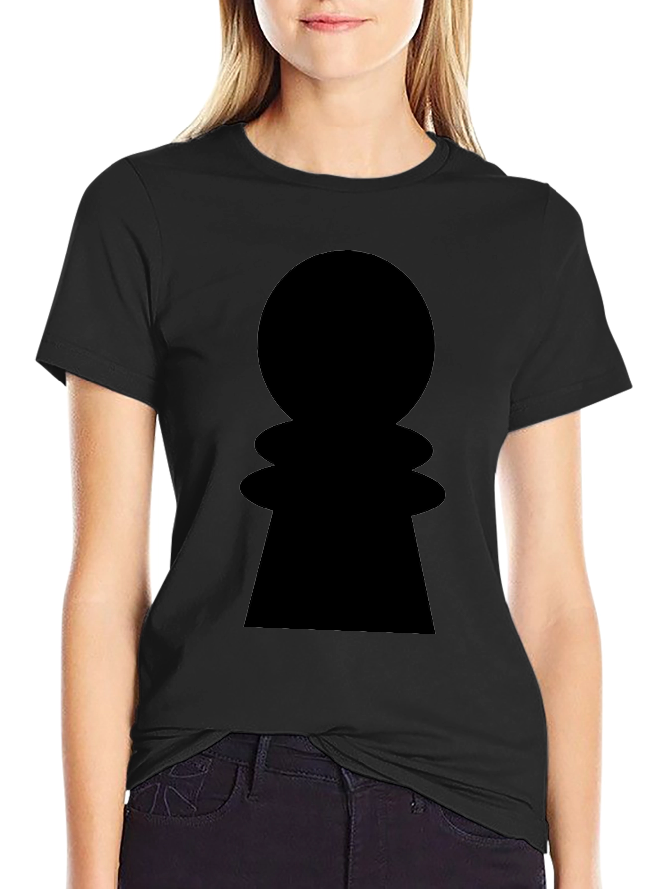 Chess Pawn Graphic Tee - Stylish Black Cotton Shirt