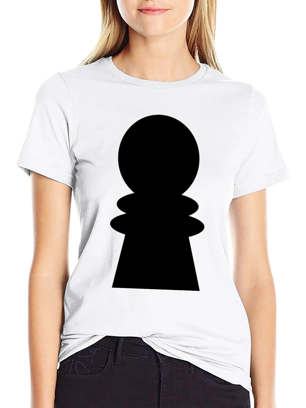 Chess Pawn Graphic Tee - Stylish Black Cotton Shirt