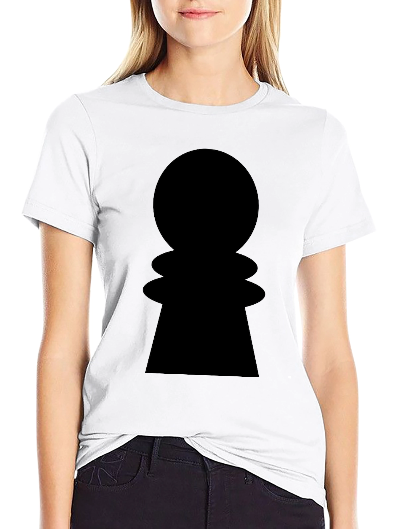 Chess Pawn Graphic Tee - Stylish Black Cotton Shirt