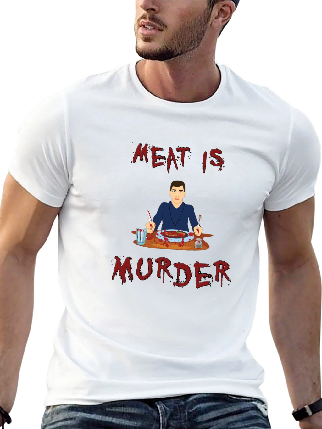 Meat is Murder T-Shirt - Graphic Print Tee