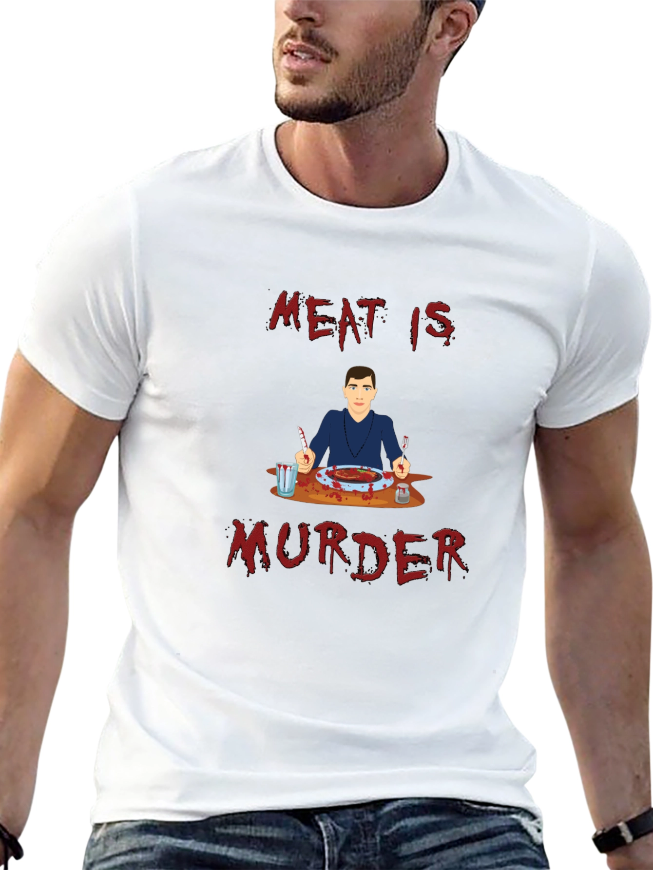 Meat is Murder T-Shirt - Graphic Print Tee
