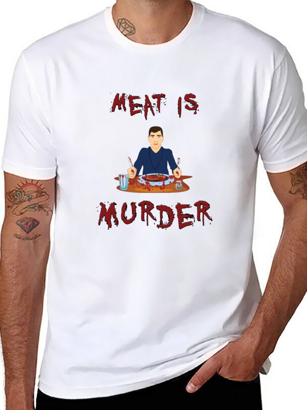 Meat is Murder T-Shirt - Graphic Print Tee