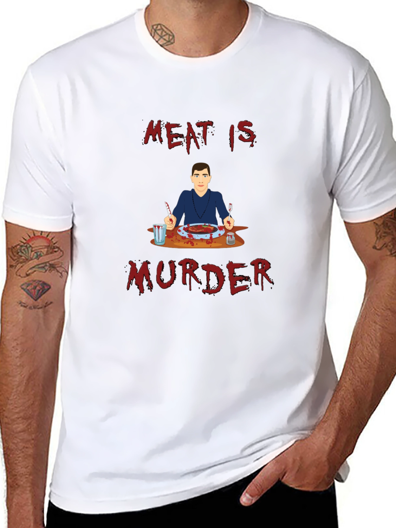 Meat is Murder T-Shirt - Graphic Print Tee