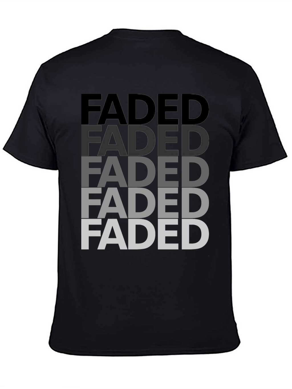 Faded Graphic Print Mens T-Shirt - Black