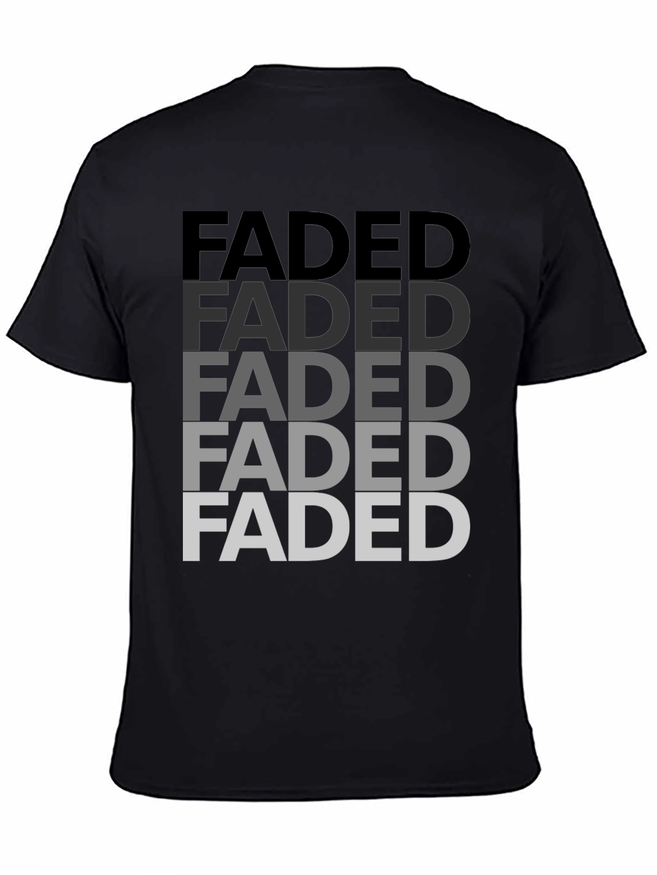 Faded Graphic Print Mens T-Shirt - Black