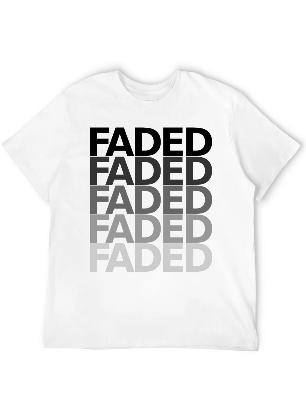 Faded Graphic Print Mens T-Shirt - Black