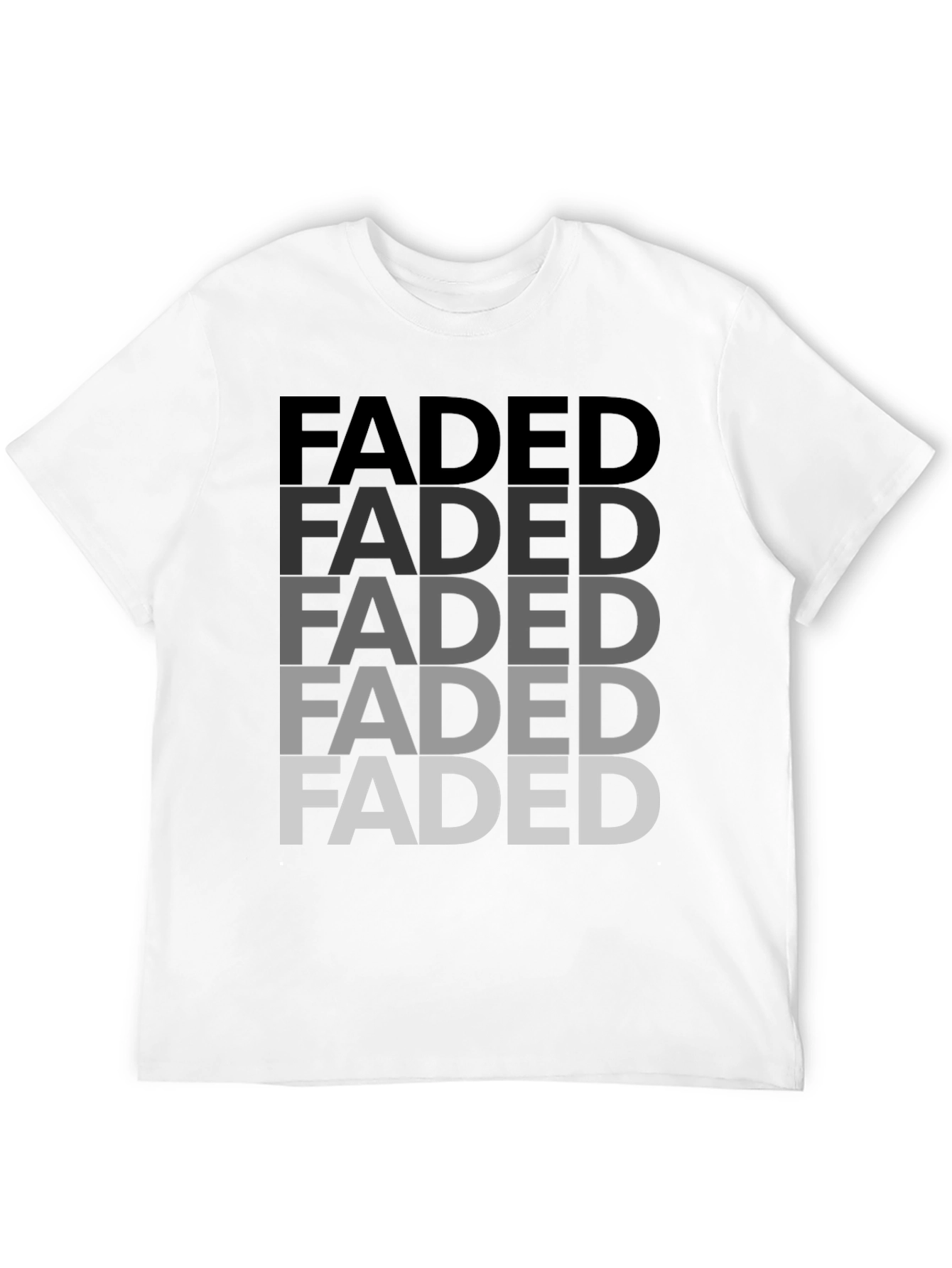 Faded Graphic Print Mens T-Shirt - Black