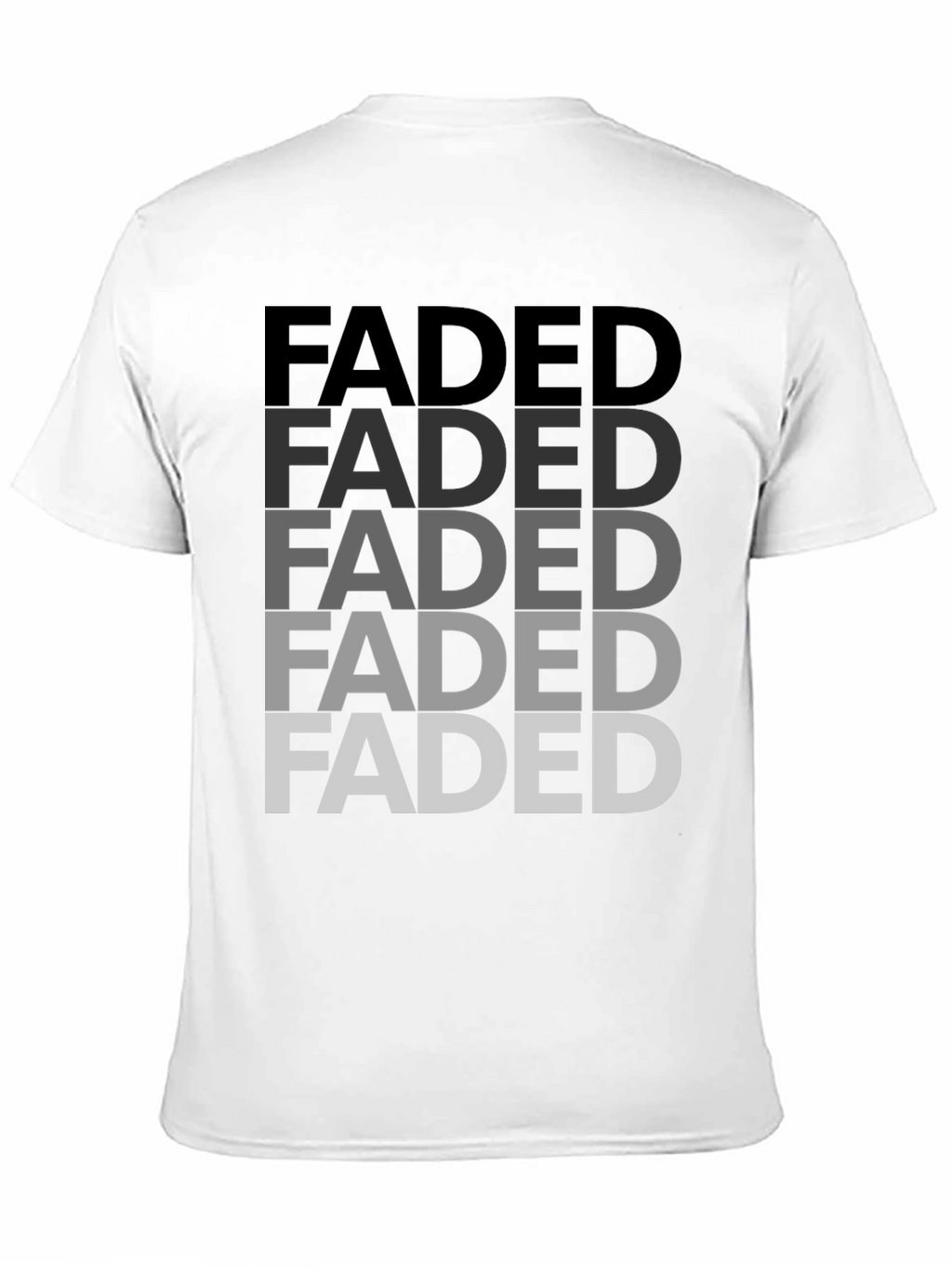 Faded Graphic Print Mens T-Shirt - Black