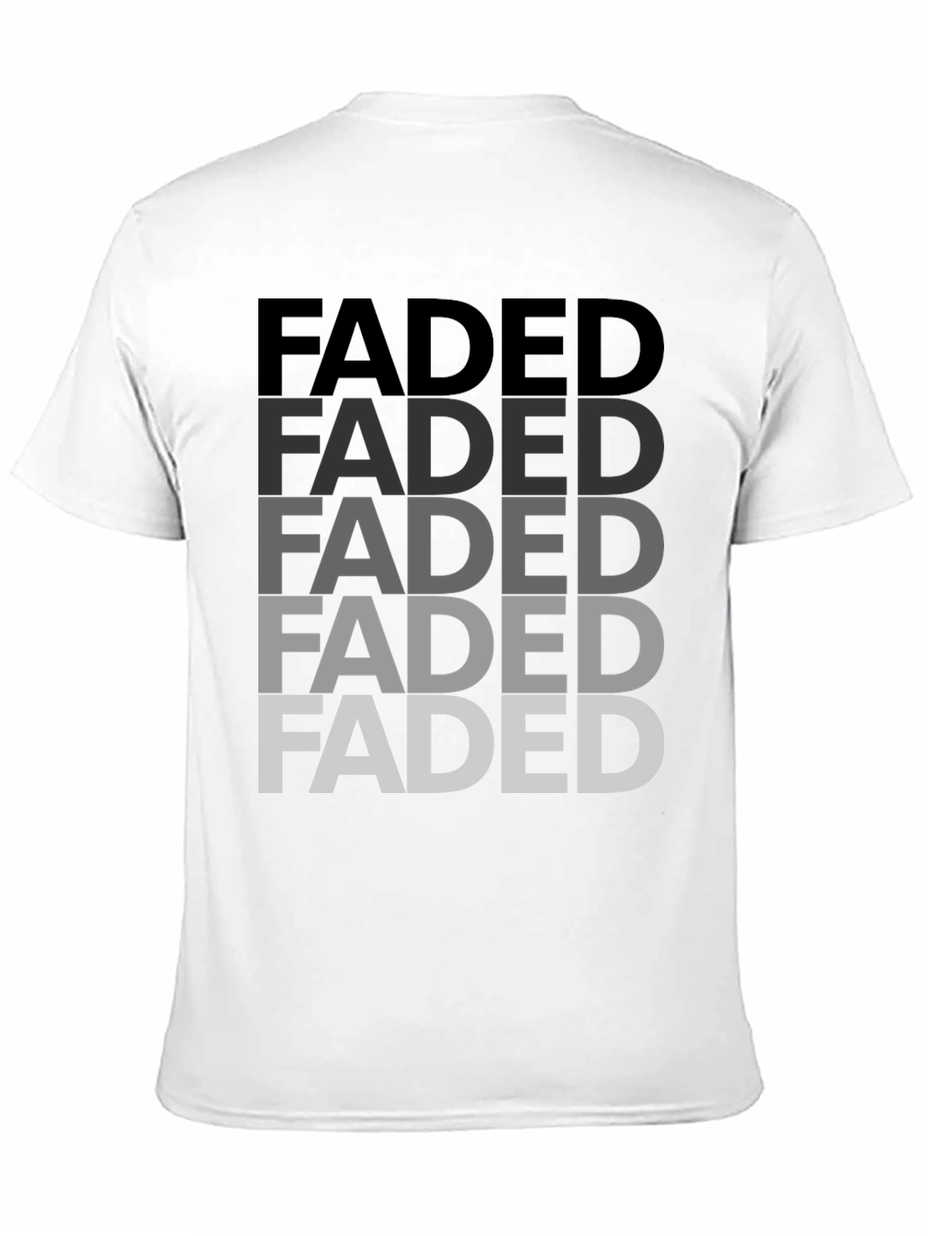 Faded Graphic Print Mens T-Shirt - Black