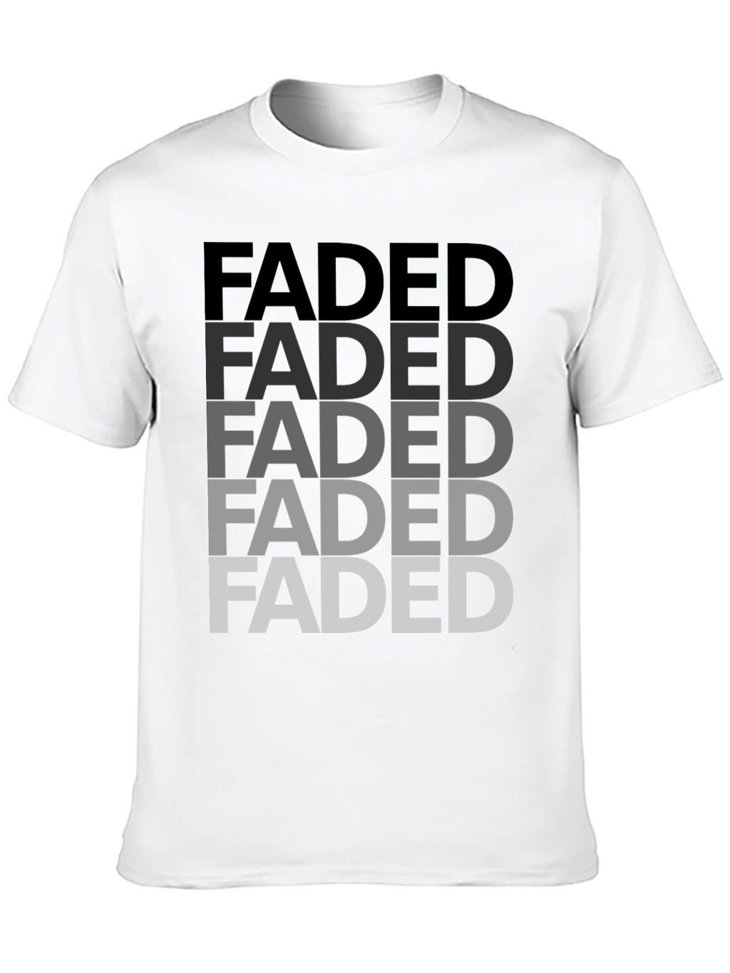 Faded Graphic Print Mens T-Shirt - Black
