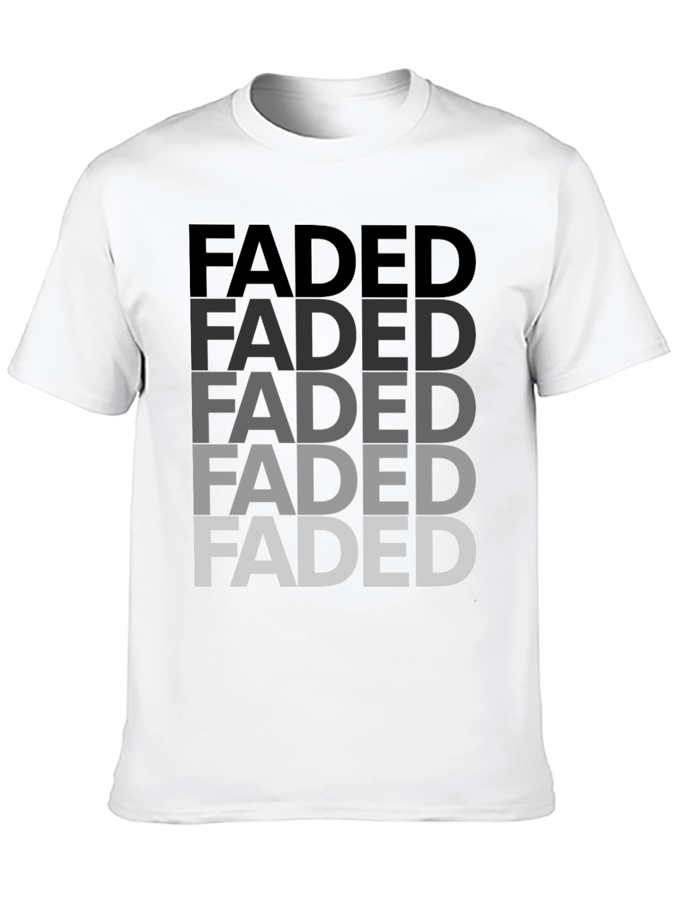 Faded Graphic Print Mens T-Shirt - Black