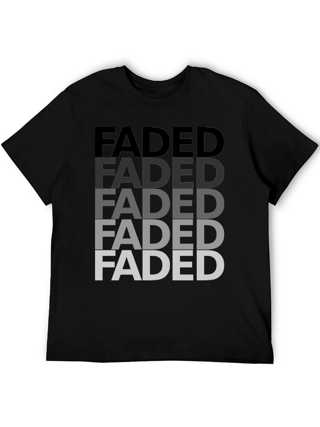Faded Graphic Print Mens T-Shirt - Black